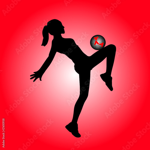 girl playing football