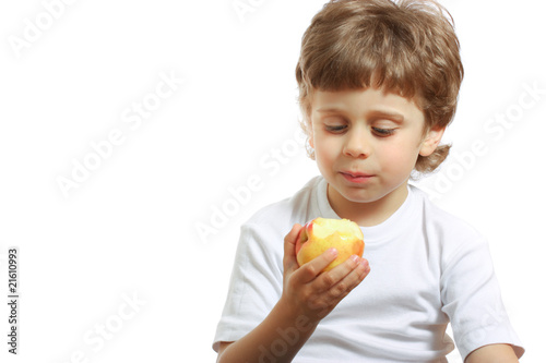 boy with an apple
