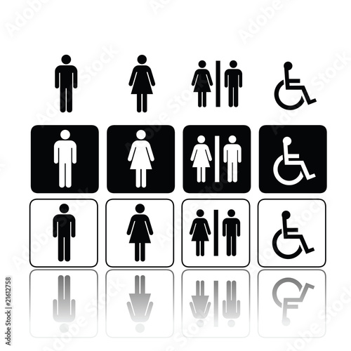 symbols for toilet  washroom  restroom  lavatory.