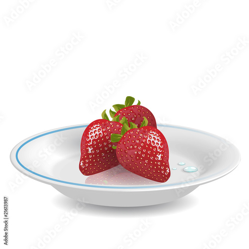 strawberry on saucer