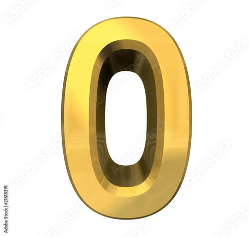 3d number 0 in gold