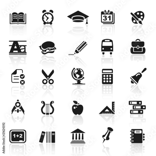 set 5 - education icons - black series
