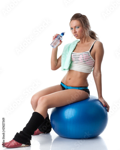 Woman with gymnastic ball