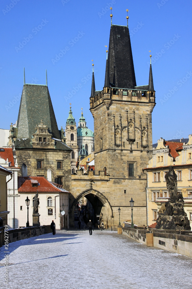 Prague St. Nicholas' Cathedral with the Bridge Tower