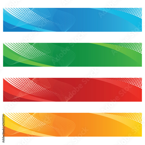 Banners in haftone and curved lines