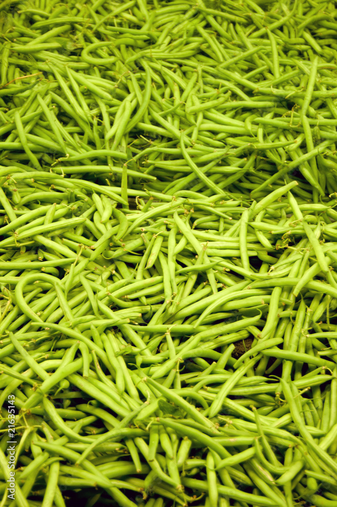 freshly harvested grean beans at a local market freshly harvested grean beans at a local market