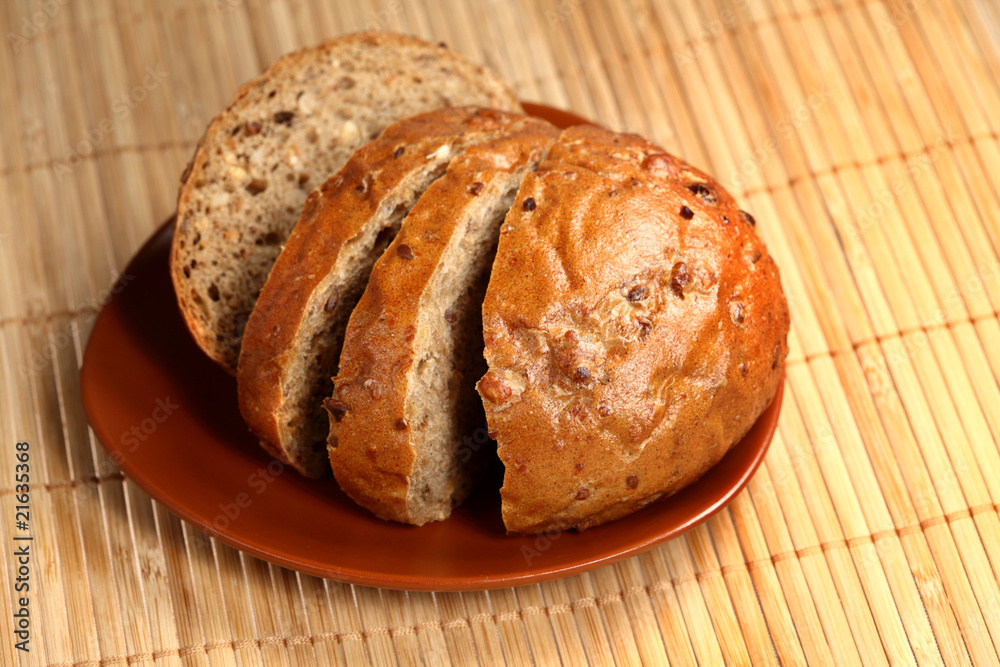Fototapeta premium Black bread with bred grains