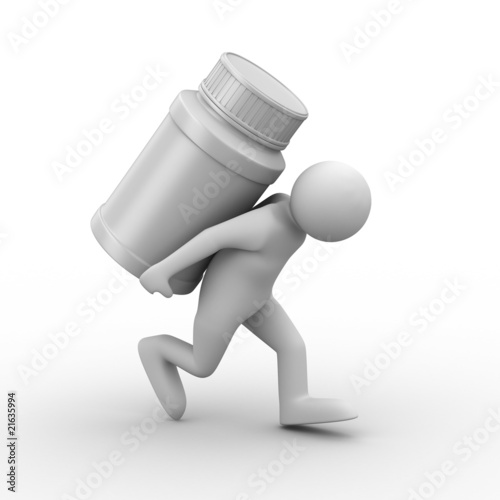 man carry bottle for tablet...