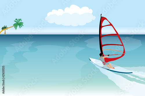 Vector windsurfer