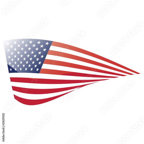 American waving flag. Vector design element.