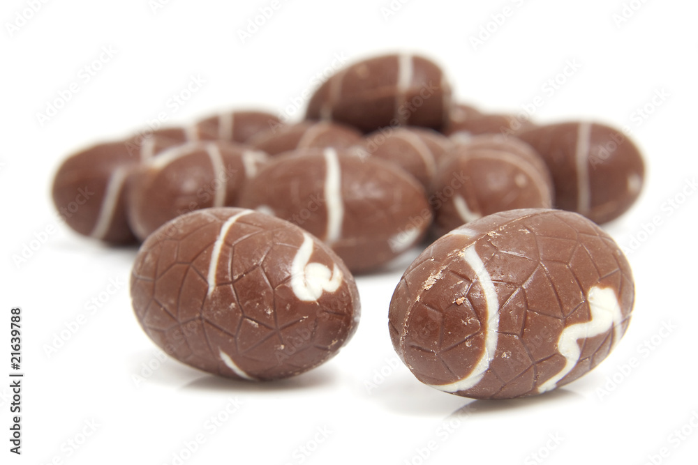 chocolate easter eggs over white background chocolate easter eggs over white background
