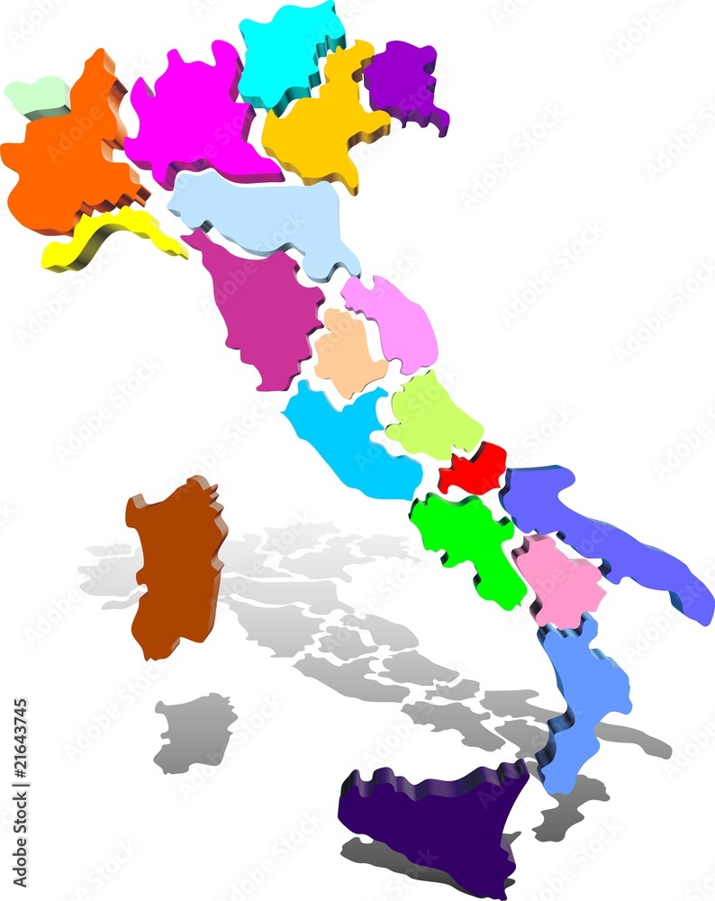 Obraz premium Italia Regioni-Vector