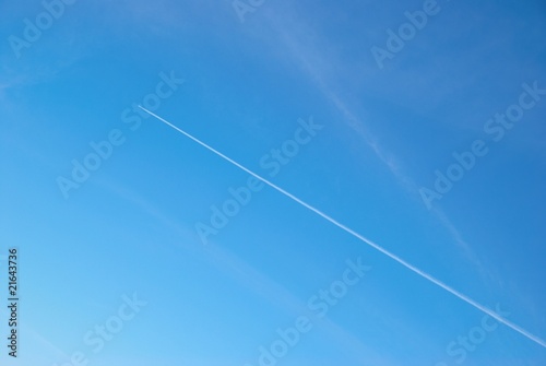 Sky with airplane track