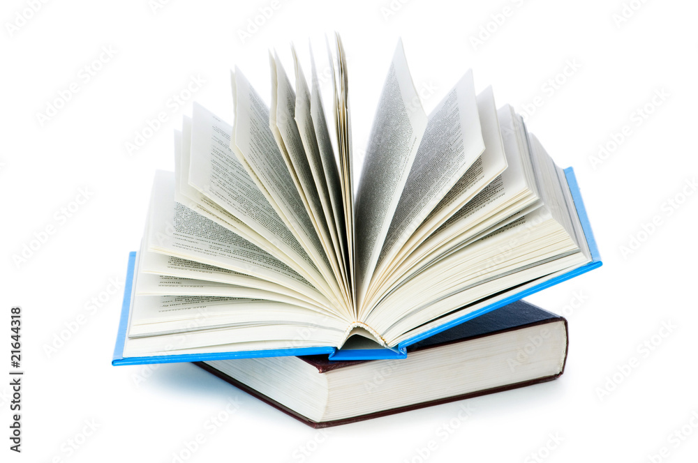Fototapeta premium Stack of books isolated on the white