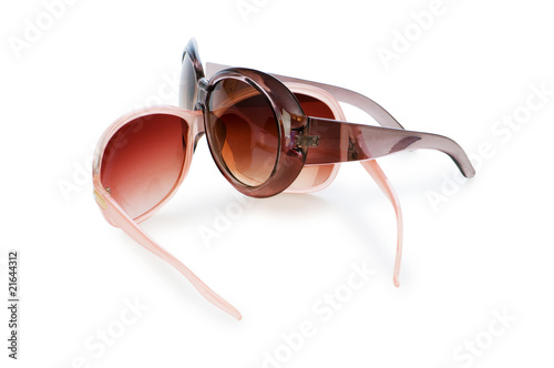 Stylish sunglasses isolated on the white background