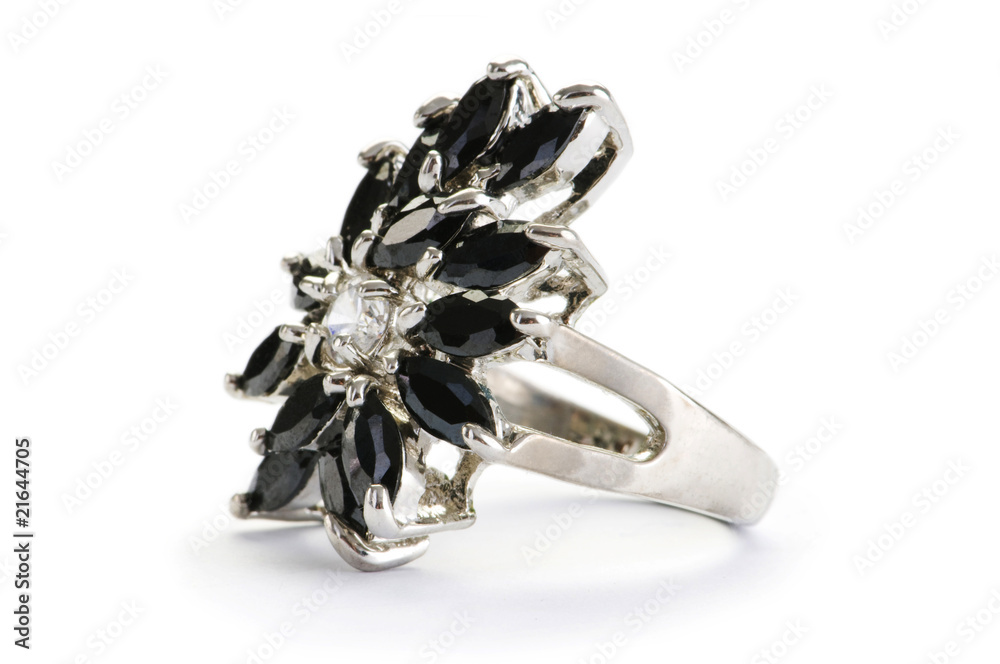 Jewellery ring isolated on the white background