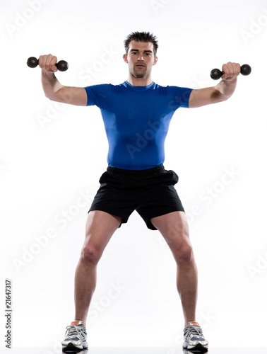 man doing workout on white isolated background © snaptitude