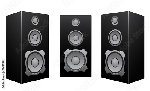 black speaker white background