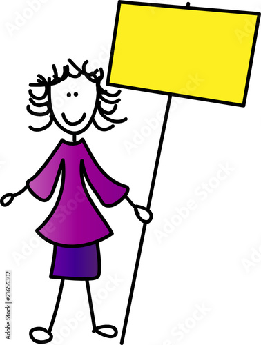 Mädchen mit Schild