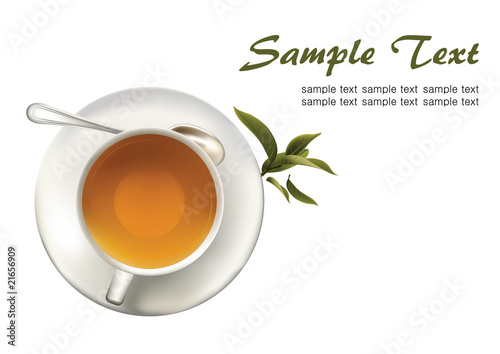 tea cup and tea leaves