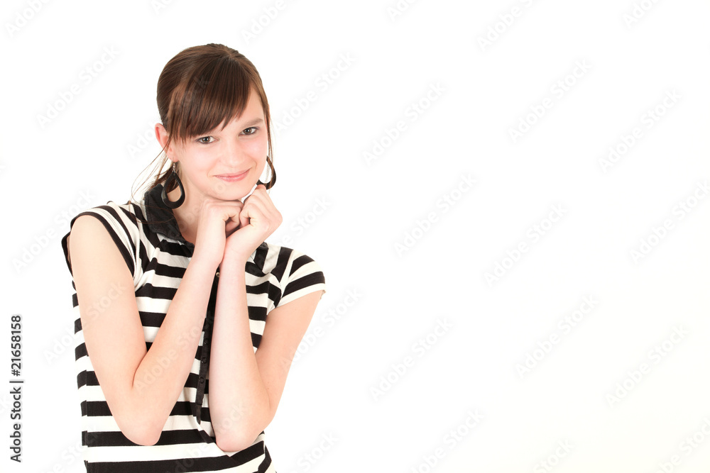 Portrait of young stylish teenage girl, studio shot Portrait of young stylish teenage girl, studio shot