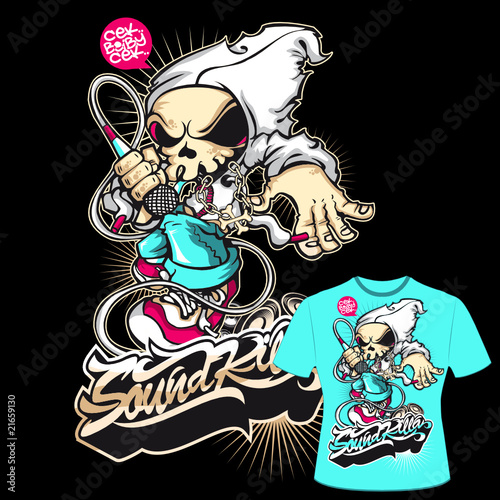 T-Shirt Print Tattoo stil Skull