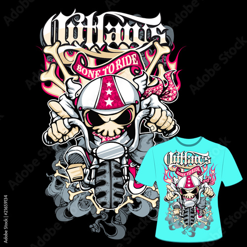 T-Shirt Print Tattoo stil Skull