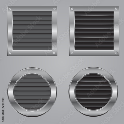 Metal cooling squares and circles fastened by bolts