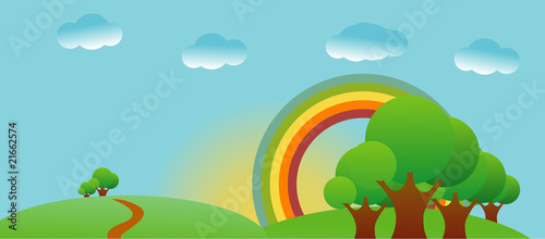 rainbow over a landscape
