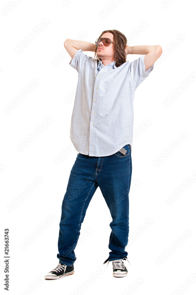 handsome guy in shirt and jeans handsome guy in shirt and jeans