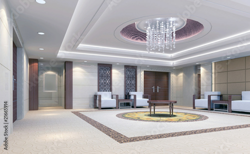 3d reception room rendering, meeting room