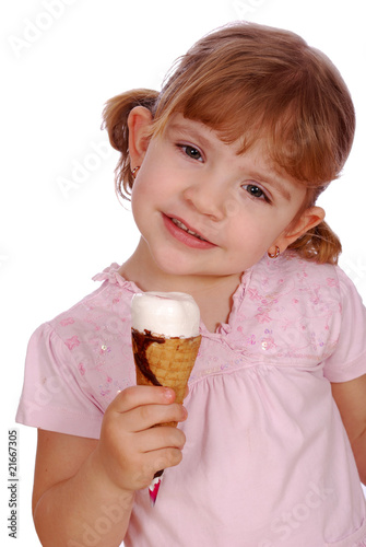 little girl with ice cream