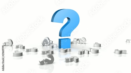 interrogativo 3d blu
