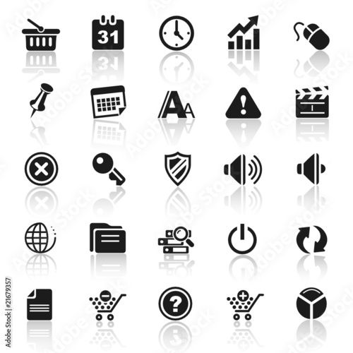 set 2 - web - internet icons - black series