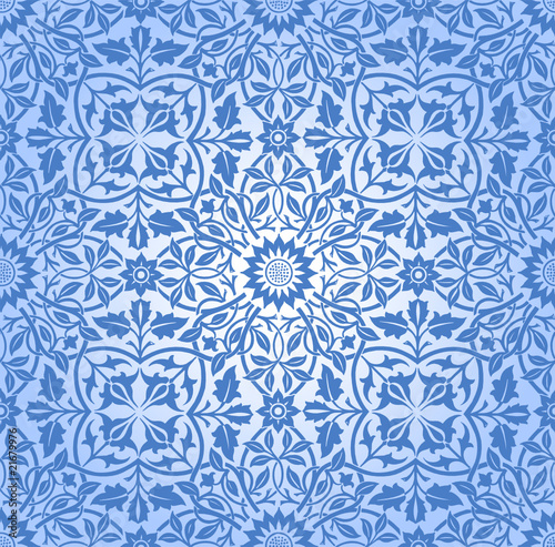 Intertwining Floral Seamless Pattern Blue © aves