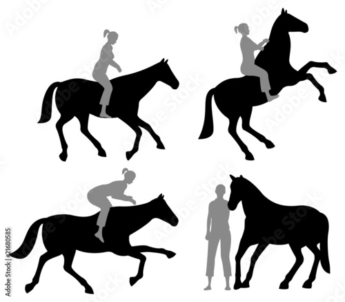 horse woman silhouette