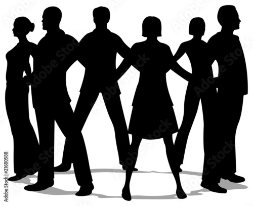 people circle silhouette