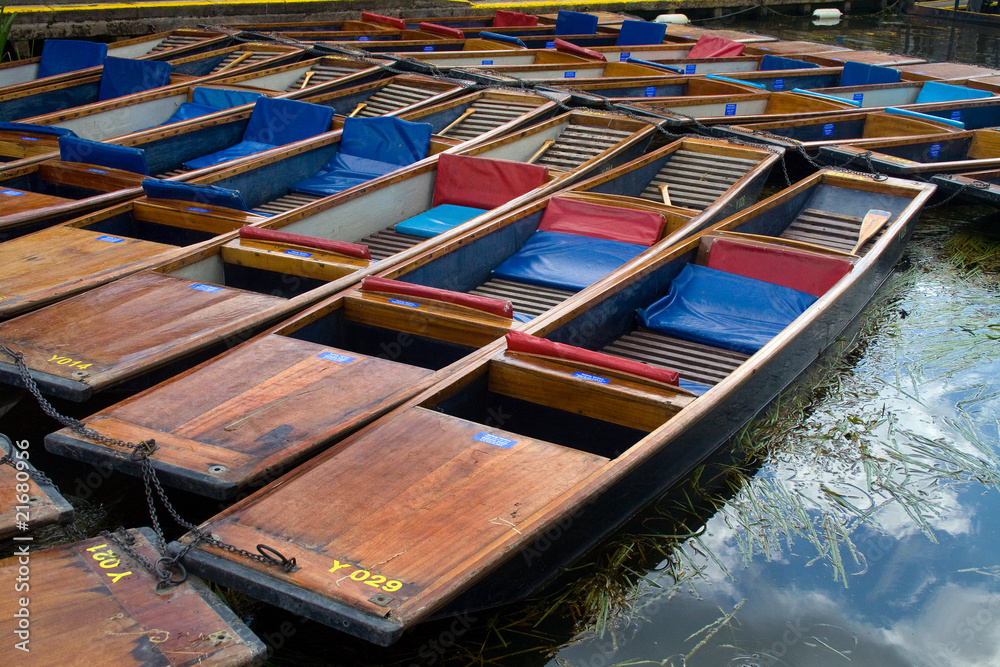 Punts for hire along the River Cam Punts for hire along the River Cam