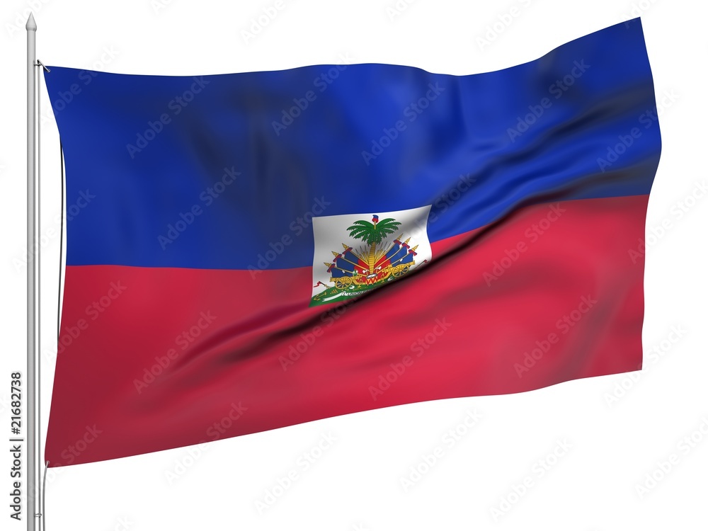 Fototapeta premium Flying Flag of Haiti - All Countries