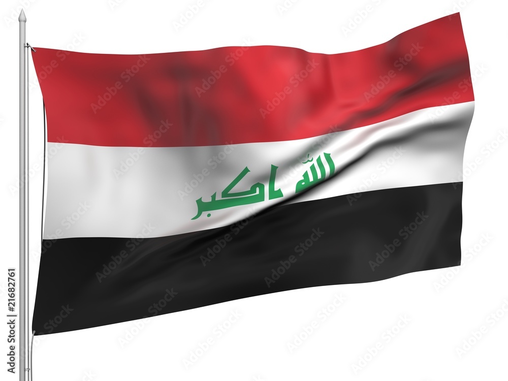 Naklejka premium Flying Flag of Iraq - All Countries