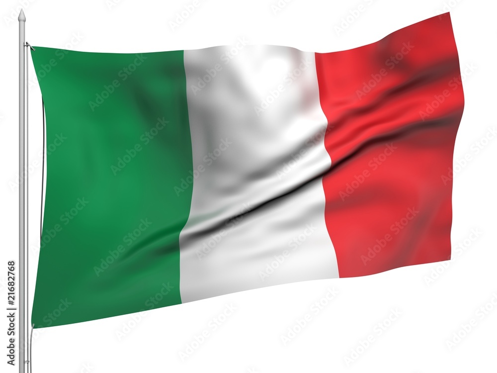 Flying Flag of Italy - All Countries