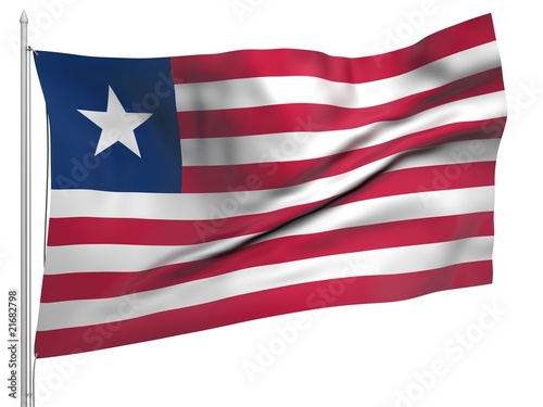 Flying Flag of Liberia - All Countries