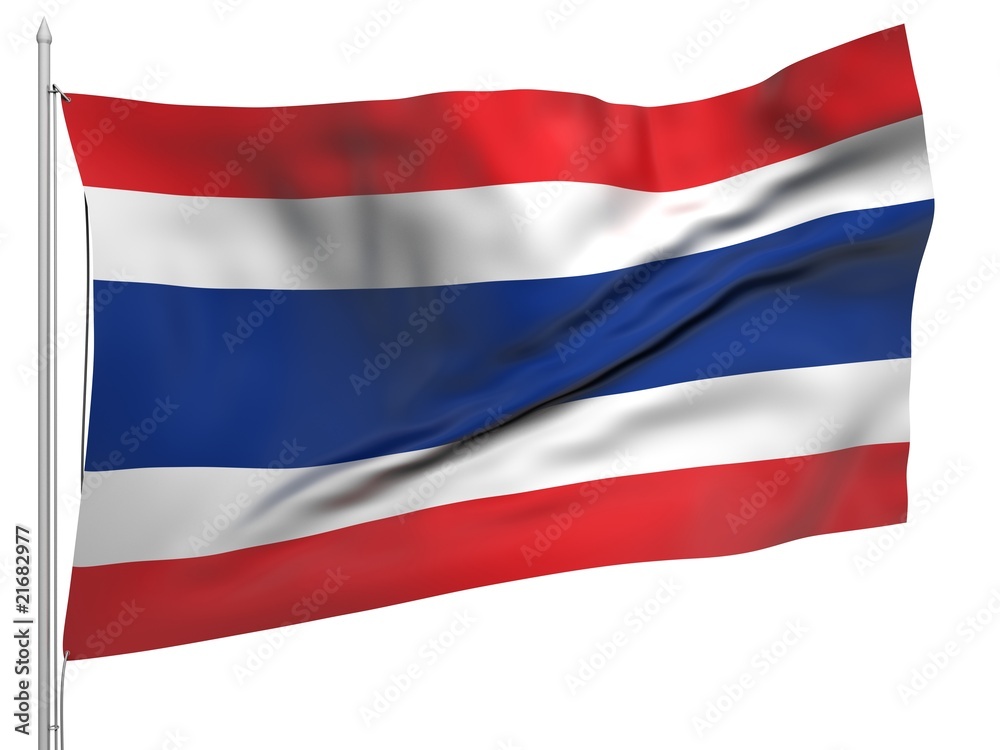 Naklejka premium Flying Flag of Thailand - All Countries