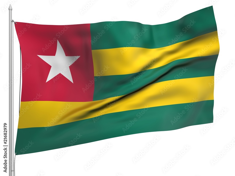 Flying Flag of Togo - All Countries
