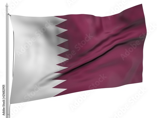 Flying Flag of Qatar - All Countries