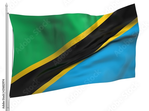 Flying Flag of Tanzania - All Countries