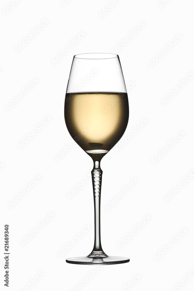 white whine elegant glass isolated