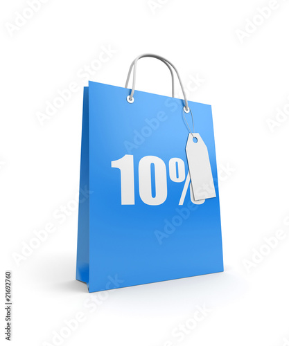 Shopping bag with label