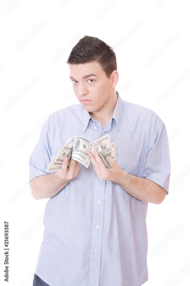 casual guy isolated over white background