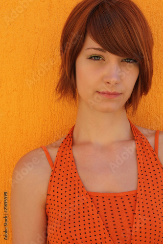 Woman in orange